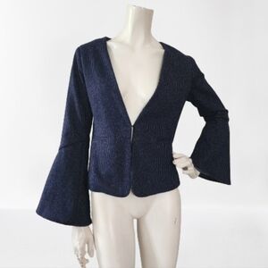 Cartonnier Anthropologie Jacket Womens 2 Navy Stripe Blazer